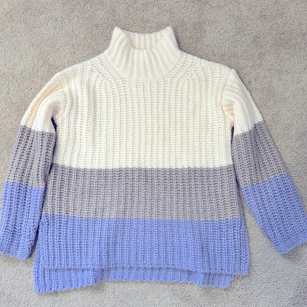 NWT Ann Taylor Turtleneck colorblock Sweater size XS